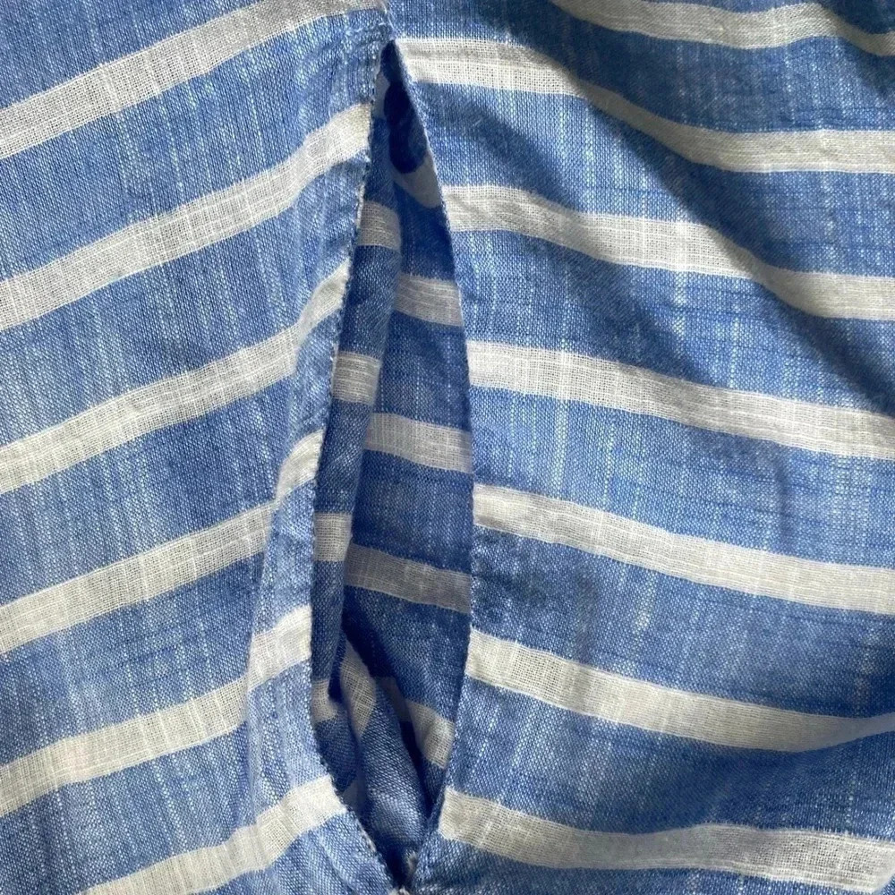 GAP Blue and White Stripes 100% Cotton Sleeveless Button Front Dress Size 4 - Picture 7 of 9